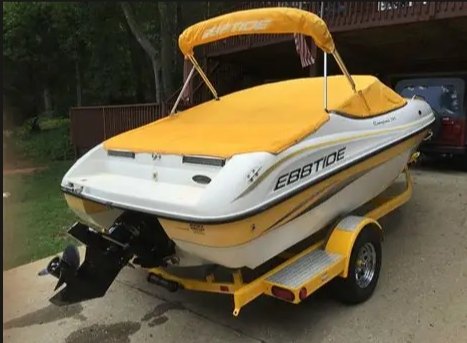 Ebbtide boat three-quarter view